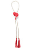 Elephant Crimson Grimson Tassel Gray Bolo Necklace