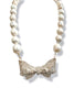 Made in the Deep South 1950s Bow Brooch Baroque Pearl Necklace