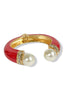 Elaine Red Pearl Hinge Cuff Bracelet