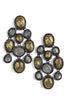 More You Know Black Gold Crystal Cluster Chandelier Earrings