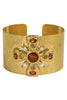 Aleah Topaz and Gold Byzantine Cross Cuff Bracelet