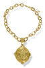 Phoebe Vintage Gold Medallion Pendant Necklace