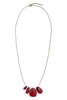 Mosaic Burgundy Pendant Gold Chain Necklace