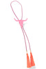 Mabel Neon Pink Steer Fuchsia Tassel Orange Bolo Necklace
