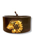 Made in the Deep South 1950s Tiger Earring On Leather Cuff Bracelet