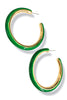 Next In Line Green Enamel Hoop Earrings