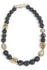 Going Ahead Black and Gold Beaded Necklace