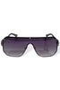 Next To Me Black and Silver Oversized Sunglasses