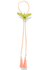 Jasper Olive Green Eagle Peach Tassel Golden Yellow Bolo Necklace