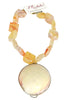 Made In The Deep South 1950s Shell Coin Purse 1960s Cherry Blossom Agate Necklace