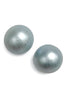 Music In The Making Teal and Rhodium Dome Wood Earrings