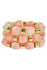 Katarina Pink and Gold Beaded Bracelet Set