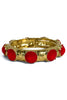 Taking Time Red Faceted Round Stone Stretch Bracelet