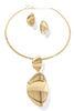 Bold Moves Gold Pendant Drop Necklace Set