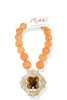 Made In The Deep South Topaz Rhinestone Brooch 1960s Carnelian Amber Bead Necklace
