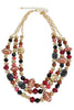 Number One Fan Burgundy and Black Football Beaded Layered Necklace