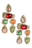 Shape Of You Gold and Multi Shape Glass Stone Earrings