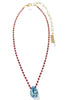 TOVA Milli Aquamarine Fuchsia Necklace