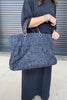 Chanel large denim tote bag with grey interior
