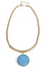 Take My Hand Turquoise Round & Curved Bar Necklace