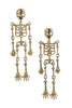 Dancing In The Night Gold Skeleton Earrings