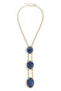 Setting Down Navy Oval Stone Y Necklace