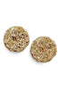 Catching Heat Gold Hammered Round Earrings
