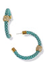 Big Fan Turquoise Popcorn Chain Hoop Earrings