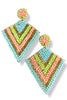 Running Free Mint Seedbead Arrow Shape Earrings