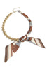 Harper Brown and Gold CCB Ball Scarf Necklace