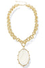 Take A Moment Gold Oval Pendant Necklace
