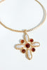 Gabby Antique Flower Pendant Wire Choker Necklace