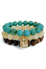Eye Candy Turquoise and Brown Beaded Bracelet Set