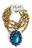 Made In The Deep South 1960s Turquoise & Lapis Pendant 1970s Necklace