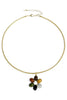 Wild Blood Gold and Multi Flower Pendant Choker Necklace
