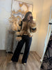 Croc Embossed Leather & Fur Long Sleeve Jacket