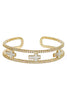 Marcelline Gold MOP Cross Cuff Bracelet