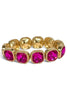 Top Of Hill Fuchsia Glass Stone Beaded Bracelet