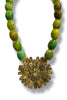 Made in the Deep South 1950s Cabochons & Yellow Rhinestone Brooch 1960s Bead Necklace