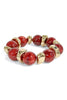 Getting To Know You Burgundy Ball & Nugget Beaded Bracelet