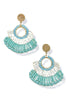 Getting Back Turquoise Bead Fan Shape Earrings