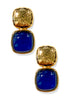 On The Move Navy Square Drop Earrings