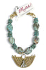 Made in the Deep South 1970s Colombian Pendant Jasper & Turquoise Necklace