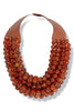 Carla 7 Strand Tortoise Smooth Bead Statement Necklace