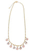 TWT® Anna Light Pink Round Stone Charm Ball Chain Necklace