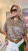 Aliyah Toffee Leopard Short Sleeve Top
