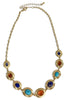 Simply Chic Worn Gold and Multi Mini Statement Necklace