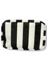 Next Move Black and White Striped Cosmetic Travel Pouch