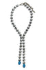 TOVA Split Teal Ignite Chrome Statement Necklace