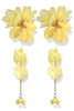 Taking It Back Yellow Flower & Petal Drop Earrings